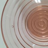 Duo of orange-pink pressed glass bowls