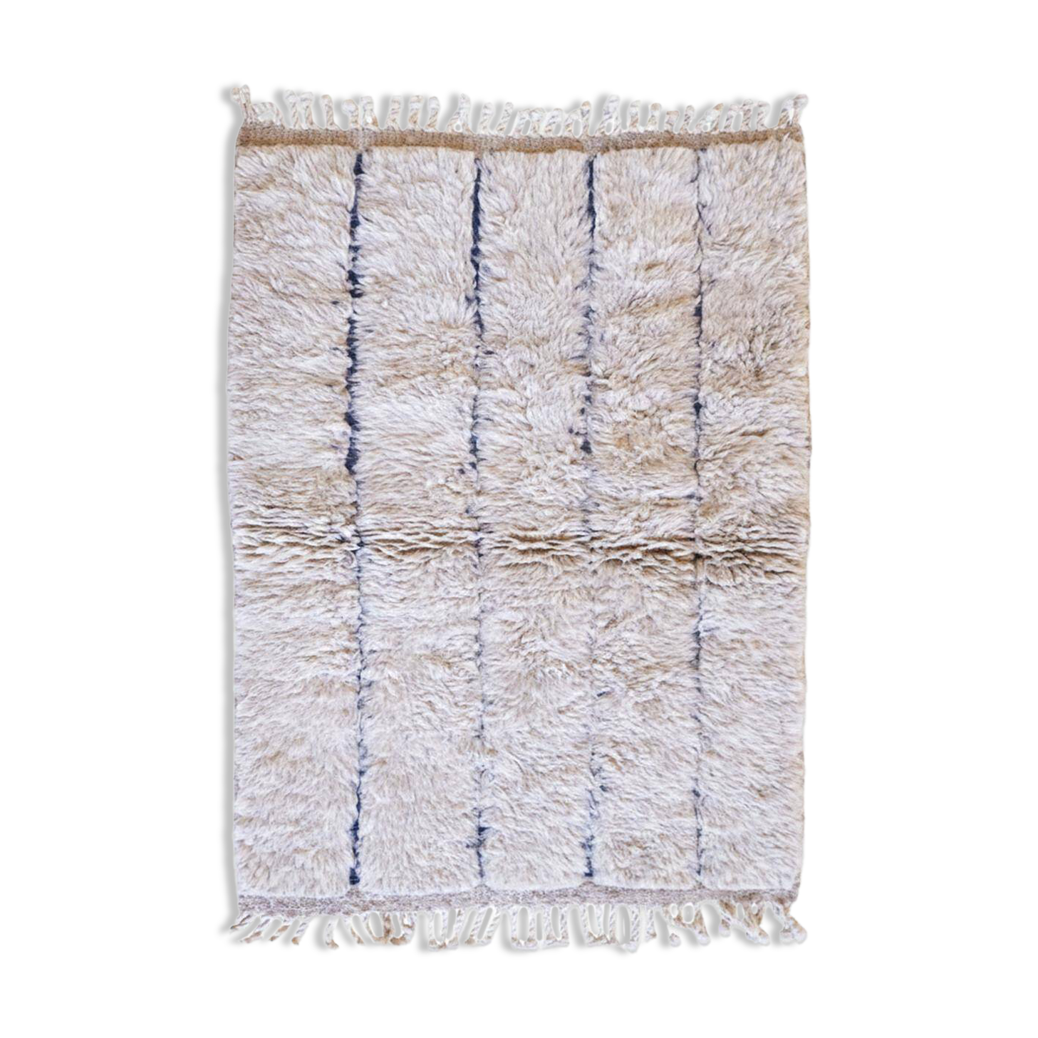 Small Beige Beni Ourain Rug - 130 x 94 cm