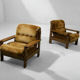 Brutalist Armchair Pair - Vintage 1950s 1960s