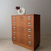 Swedish mid-century chest of drawers teak five drawers