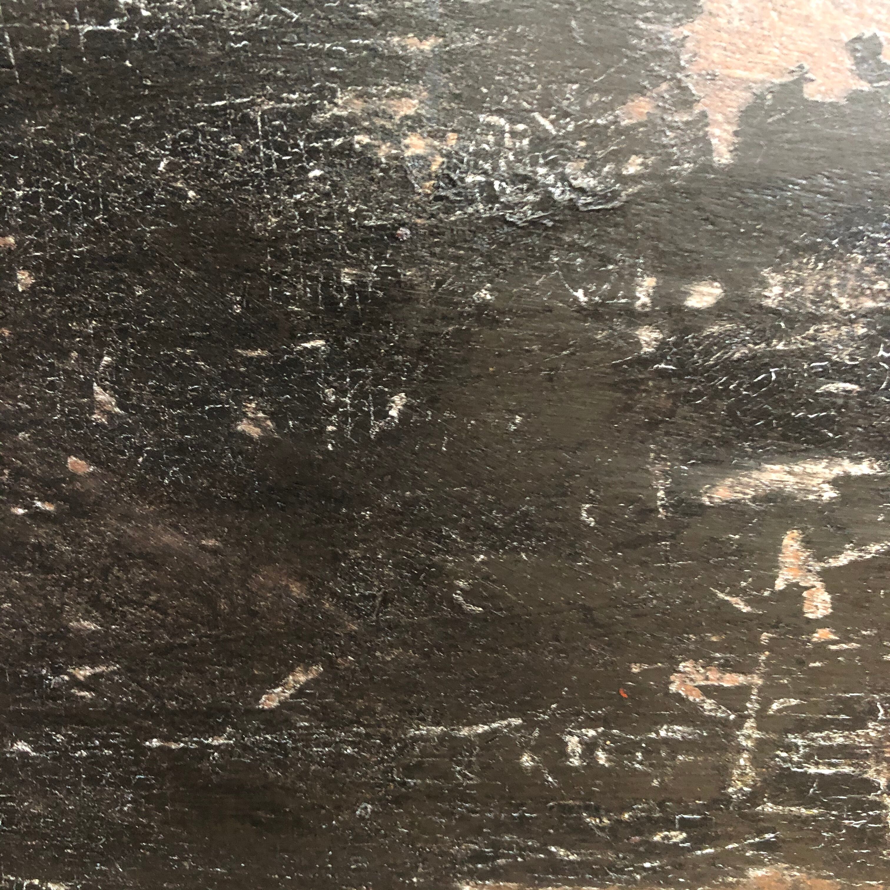 Former wooden workshop dresser, black patina