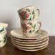 Coffee cups and saucers in Desvres earthenware.