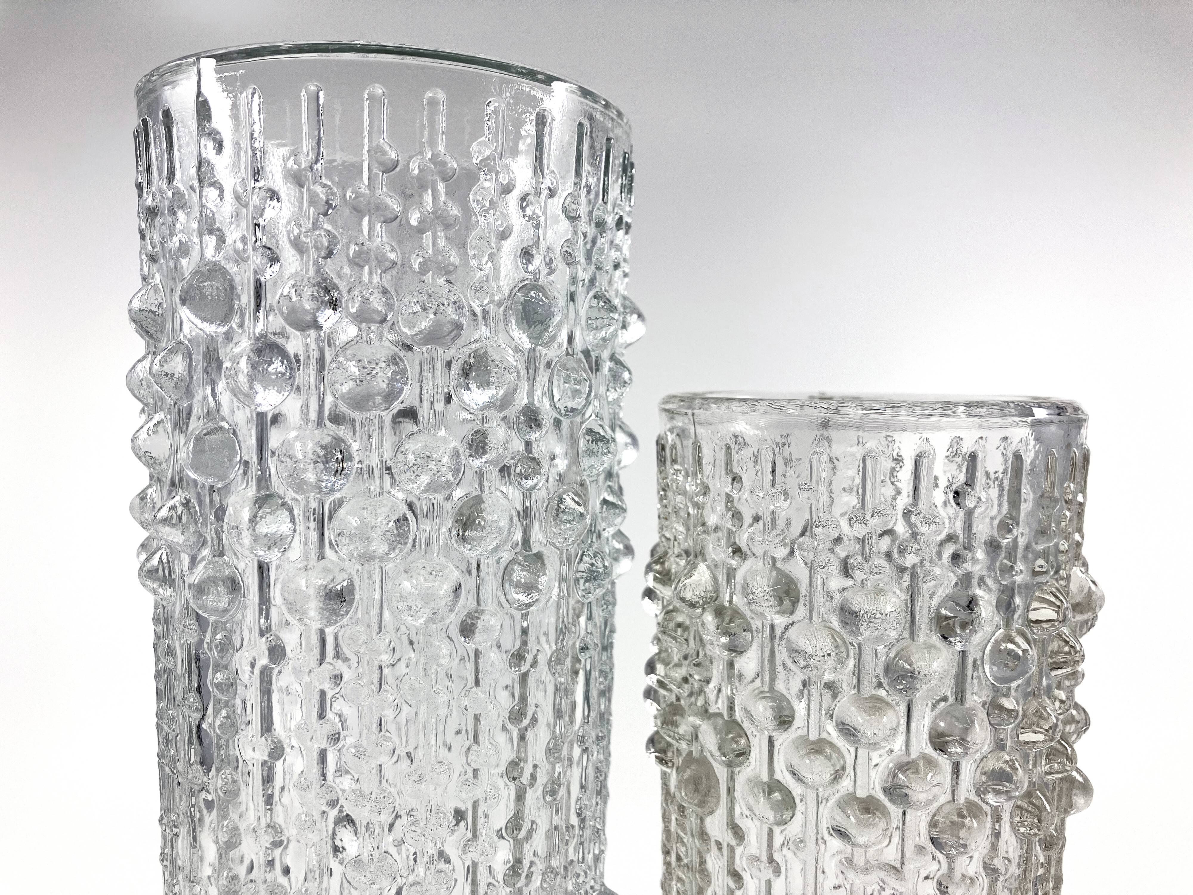 2 vase sklo union • verrerie hermanova hut • design frantisek peceny • 1972