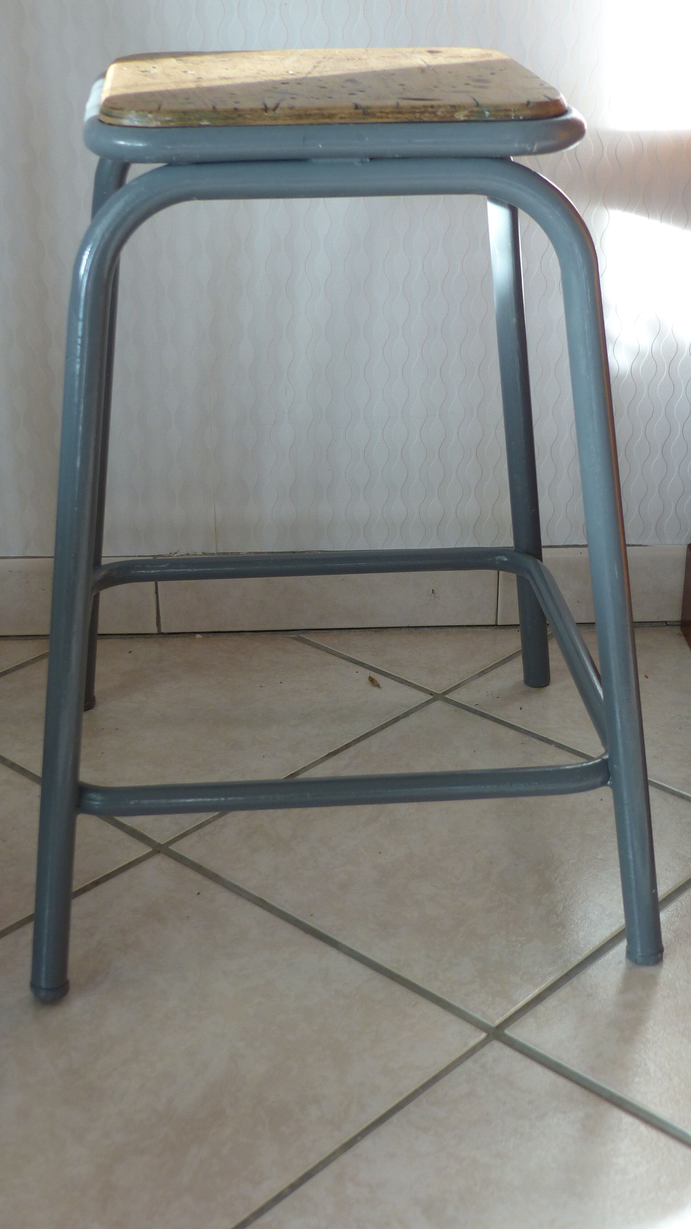 Renovated industrial stool