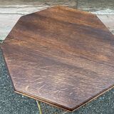 Vintage industrial harness serving hexagonal commercial console in metal & wood Vintage 1950