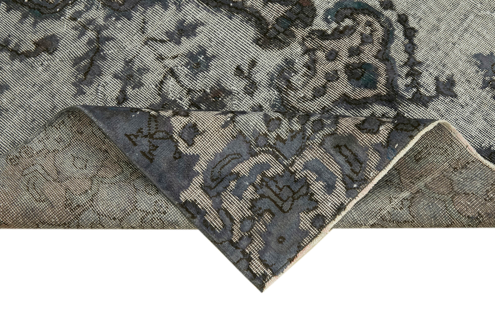 Tapis fait à la main distressed anatolian 1980s 166 cm x 261 cm tapis gris