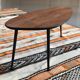 Teak and metal coffee table