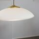 Mid-Century Italian Saucer Glass and Brass Pendant Lamp