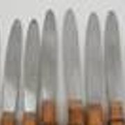Set of 24 knives with bamboo handles from 1960, 12 dinner knives + 12 side/dessert knives.