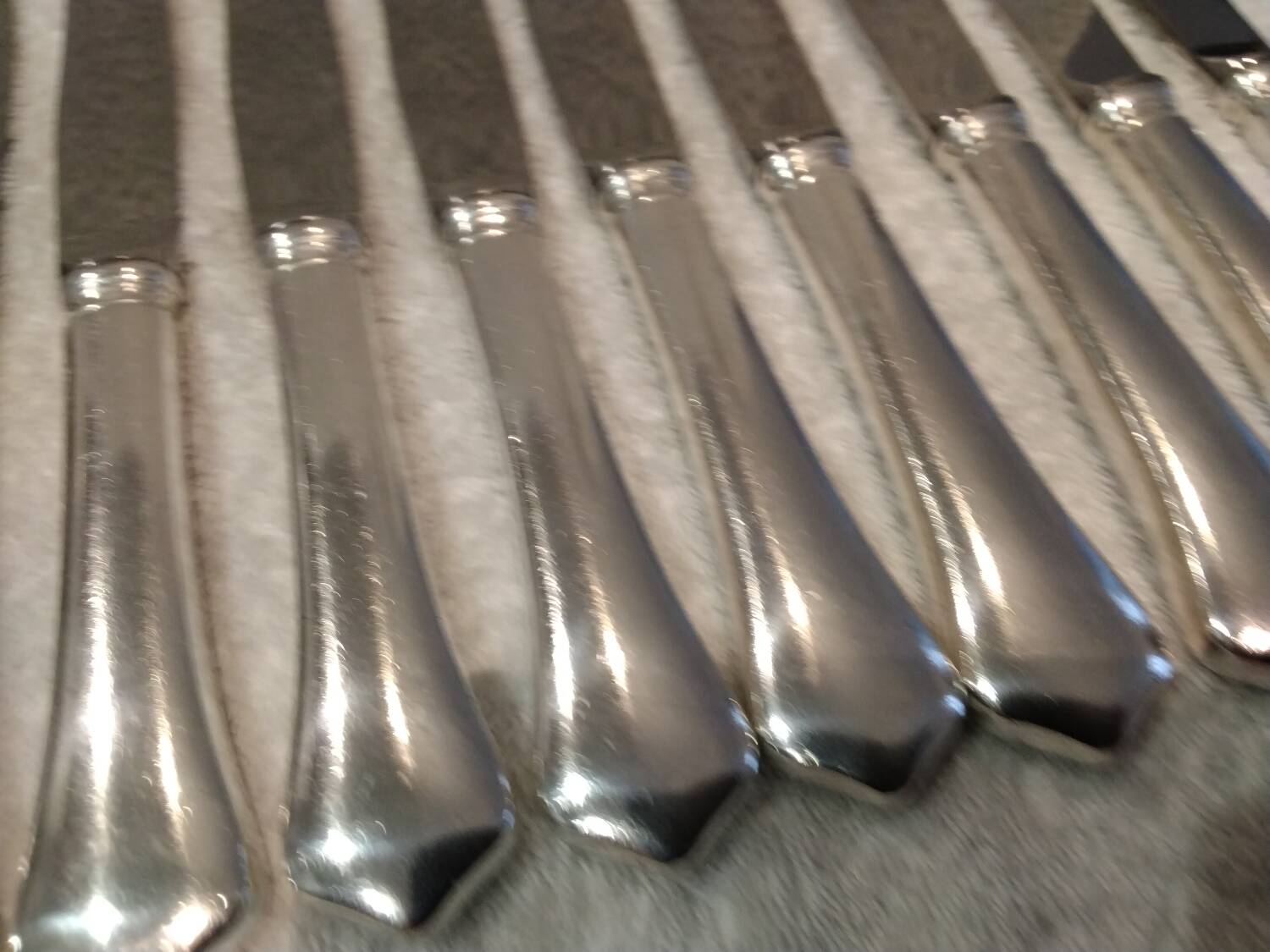 12 silver-plated table knives by silversmith Ravinet Denfert Brantome