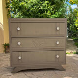 Wooden art deco chest of drawers