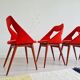 4 Chaises Louis Paolozzi rouge