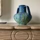 Blue amphora vase dyed nympheas