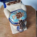 Blue ceramic elephant, beige