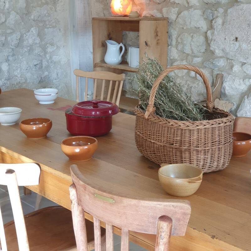 Farm table - 2m40 - 2 drawers