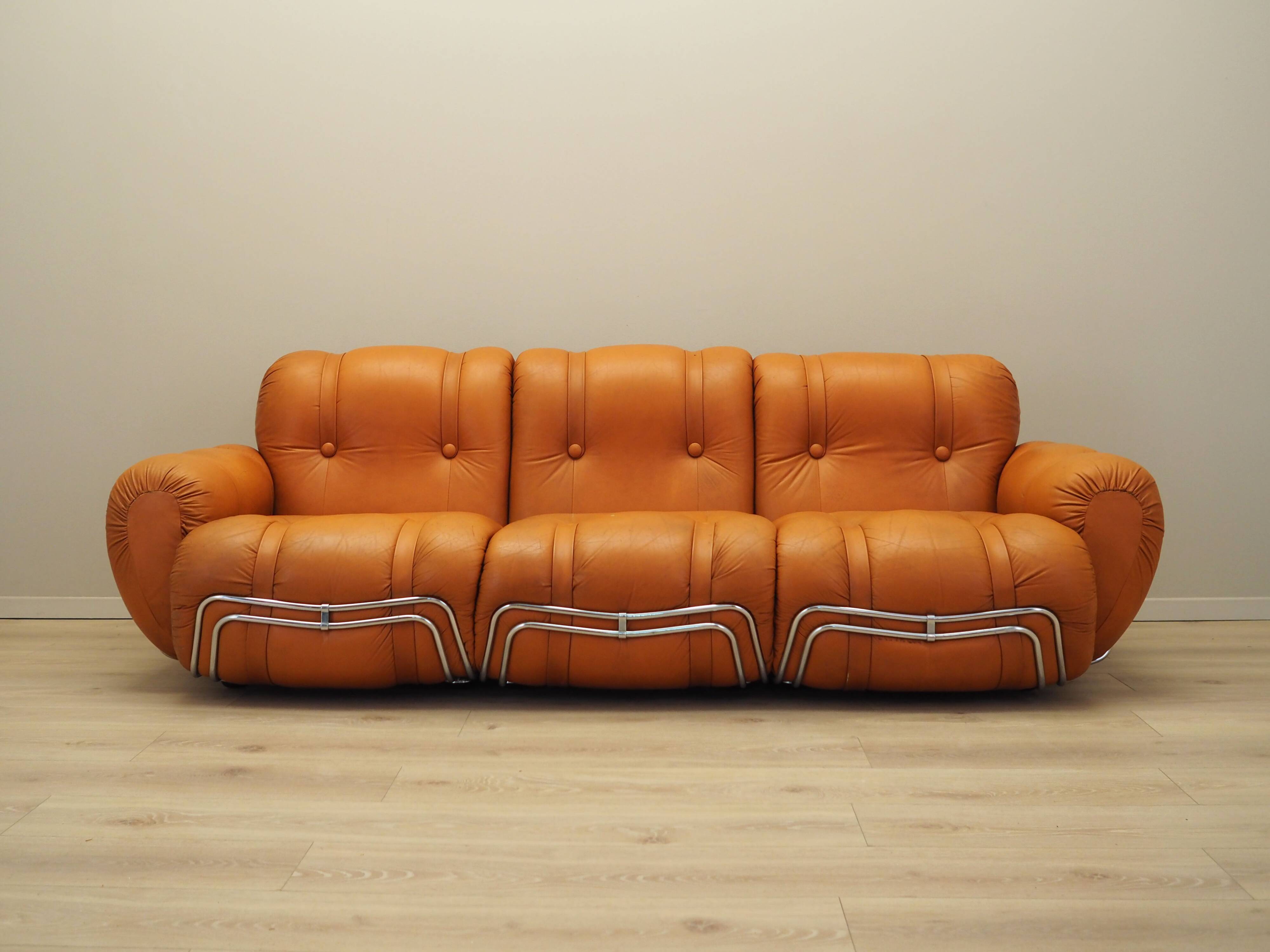 Orange sofa, Space Age design, 1960s, production: Italy