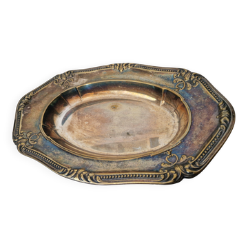 Plat de service ovale en métal argenté – Travail de style Louis XV