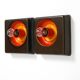 Two beautiful original 1970s Space Age ceramic wall lamps