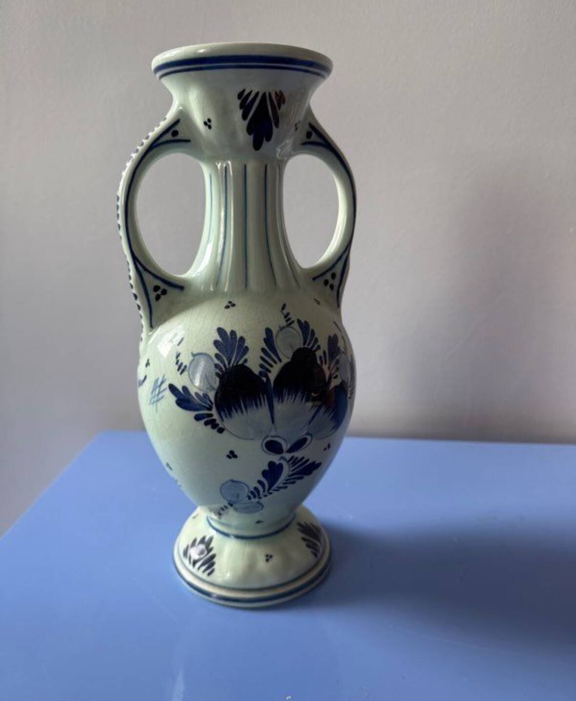 Hand-painted Delft vase