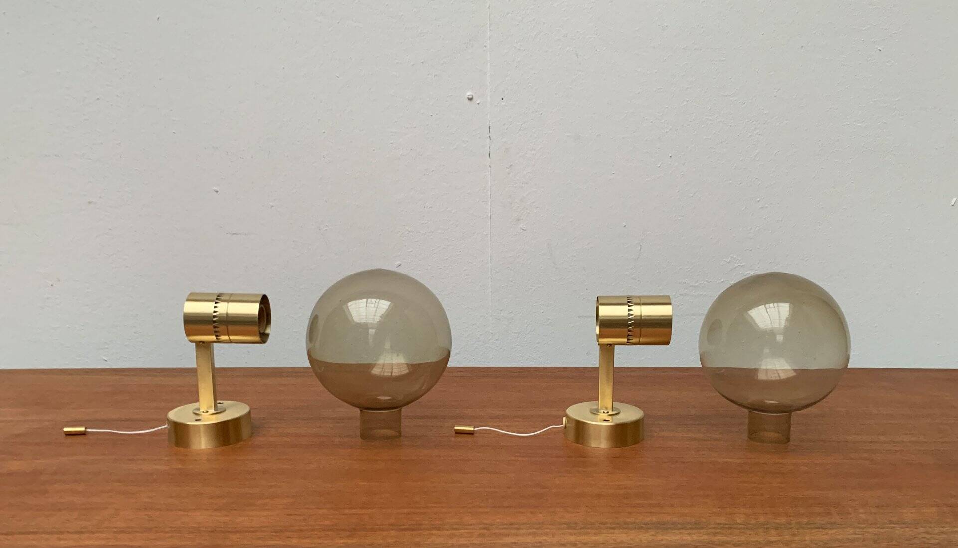 Swedish brass wall sconces from the mid-century by Hans-Agne Jakobsson for Hans-Agne Jakobsson Ab, Markaryd, 1960s, set of 2.