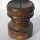Candle holder round wood old teak patina of origin India