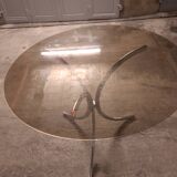 70's table Smoked glass, chrome legs