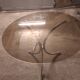 70's table Smoked glass, chrome legs