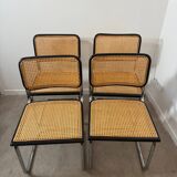 Set of 4 Marcel Breuer Cesca chairs made in Italy.