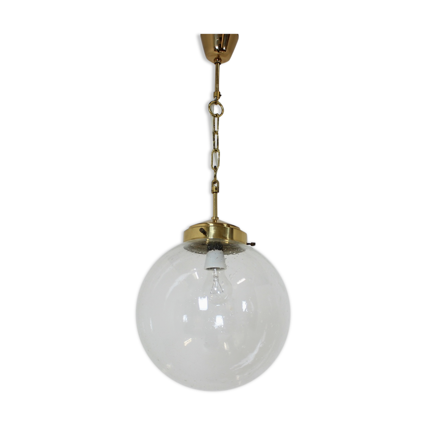Mid-century big glass pendant from Valašské Meziříčí, 1970´s.