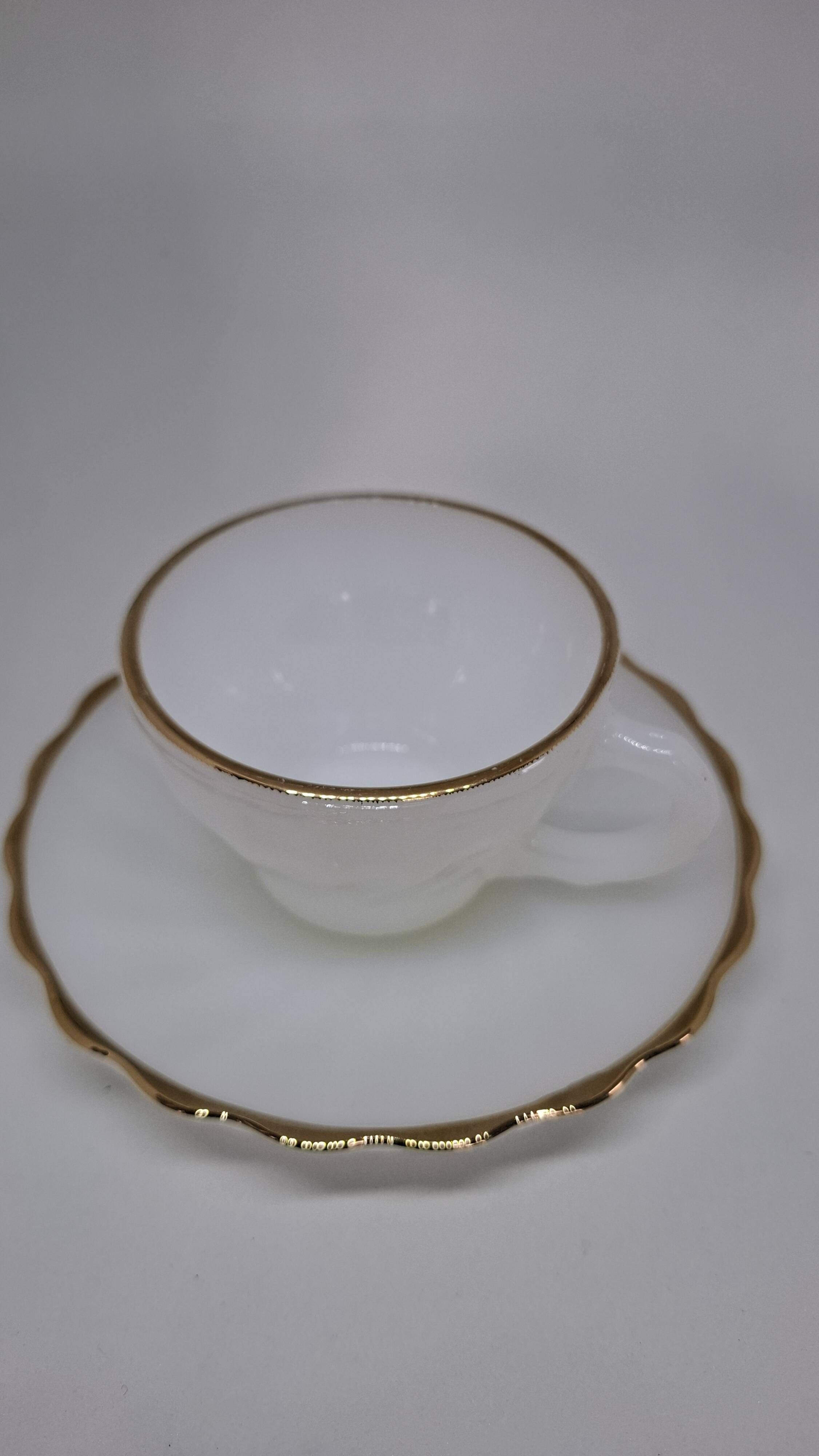 Vintage Fire-King "Swirl" Cup & Saucer Sets – Peach Lustre & Golden Shell