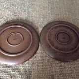 2 assiettes plates en grès