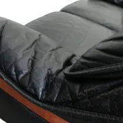 Paolo Gucci for Formitalia – two-seater sofa in black leather and burl wood
