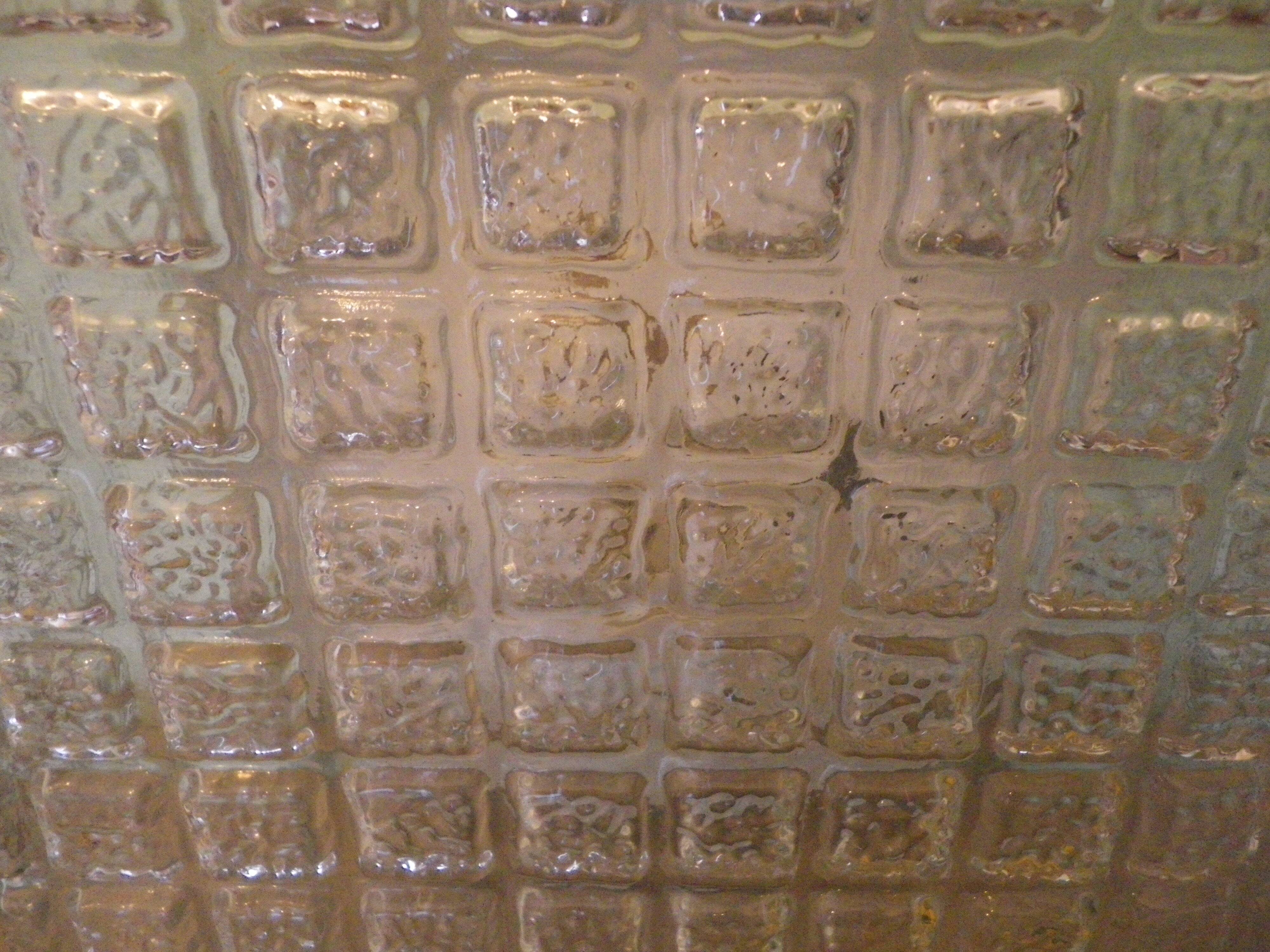 Pressed glass ceiling light, porcelain socket