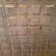 Pressed glass ceiling light, porcelain socket