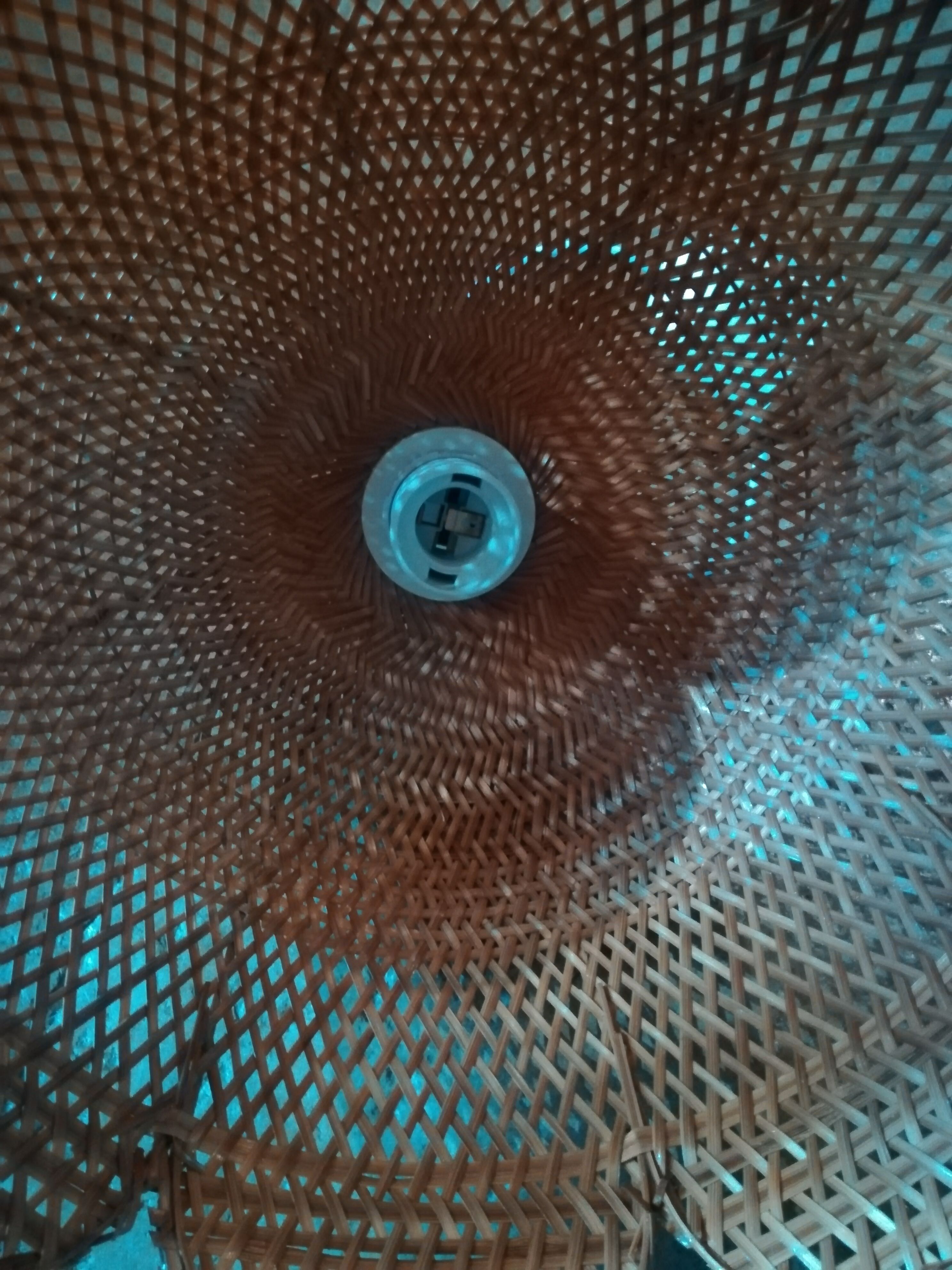 Vintage braided rattan pendant light