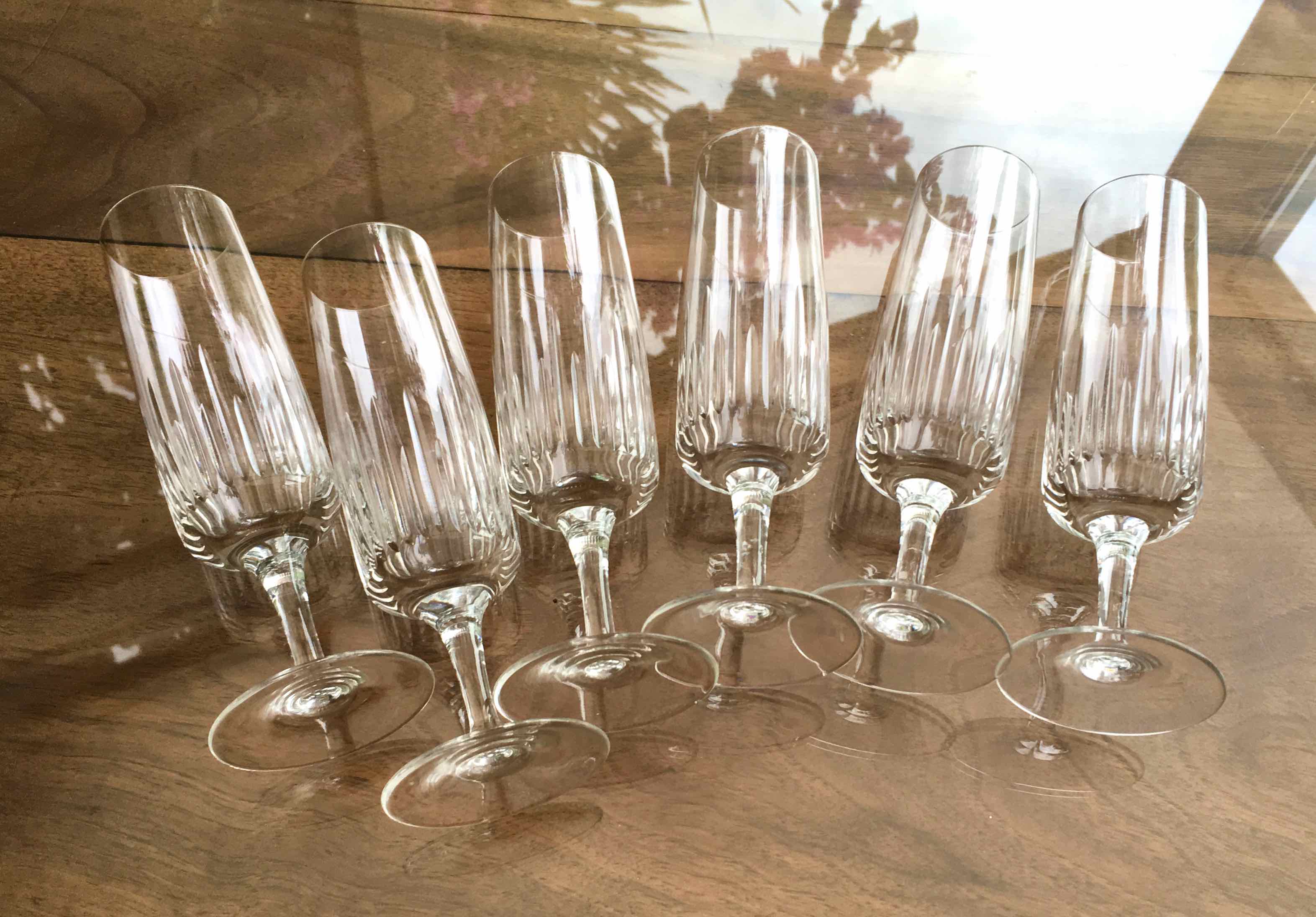 Set de 6 flûtes à champagne cristal taillé