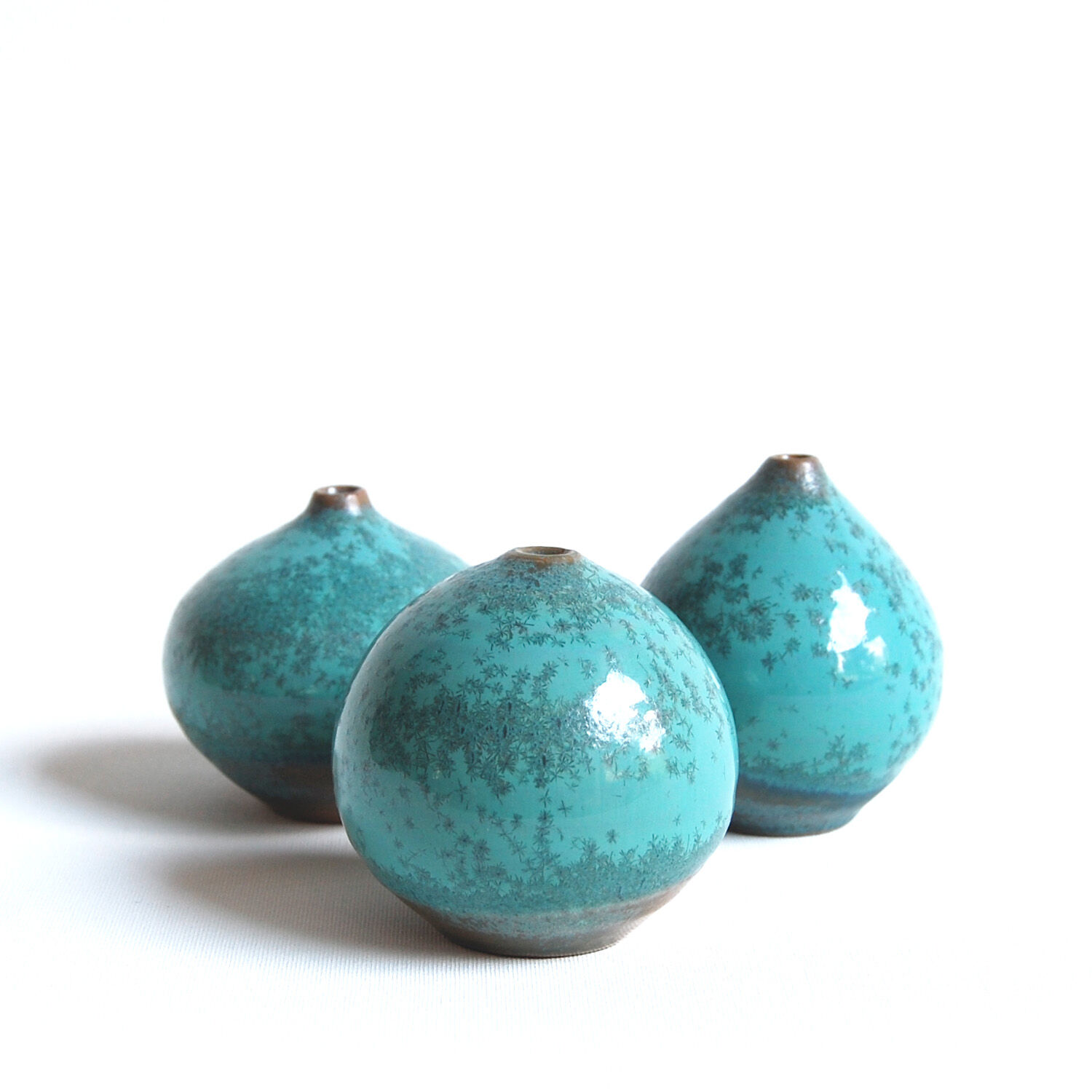 Trio of green miniature ceramics Antonio Lampecco
