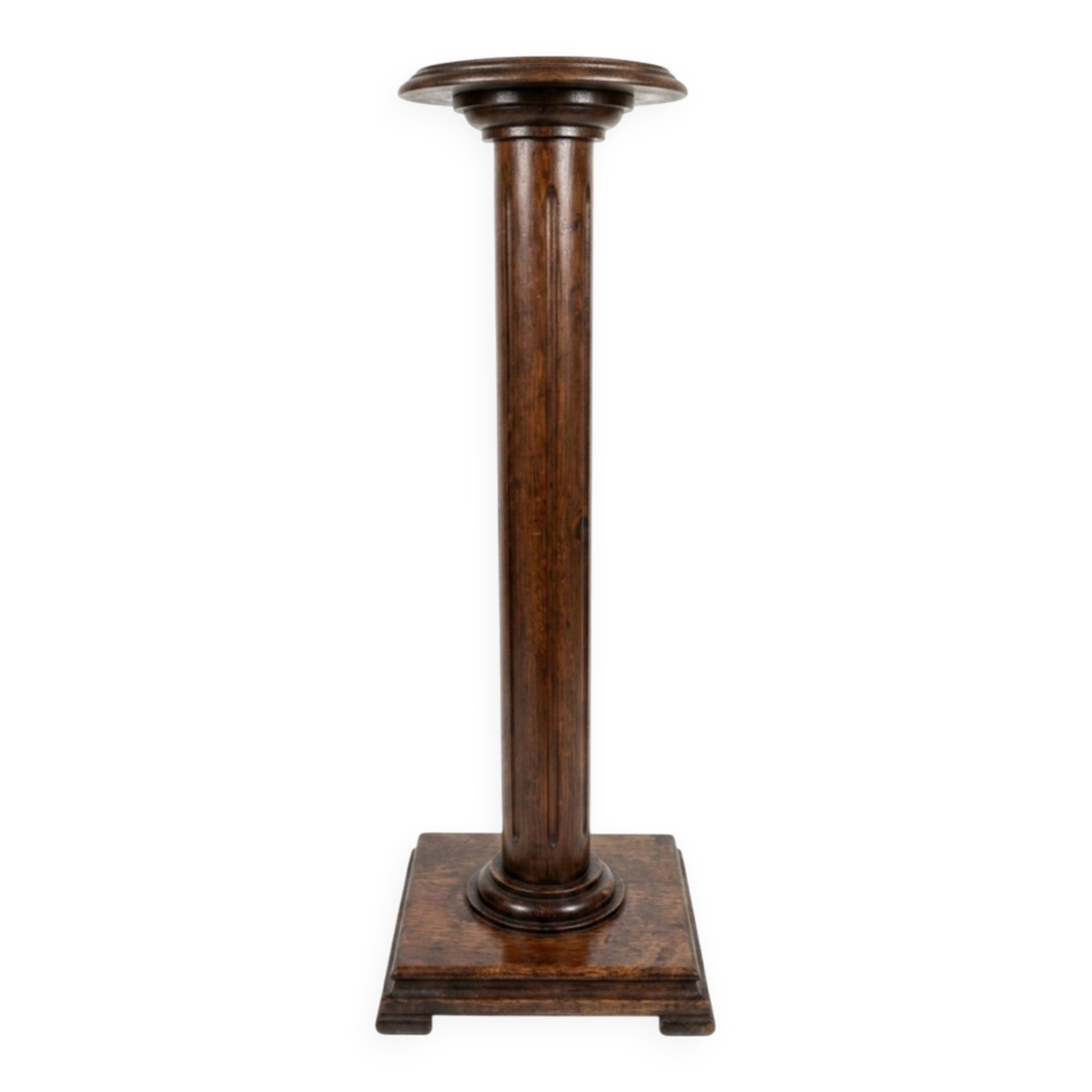 Solid oak column pedestal