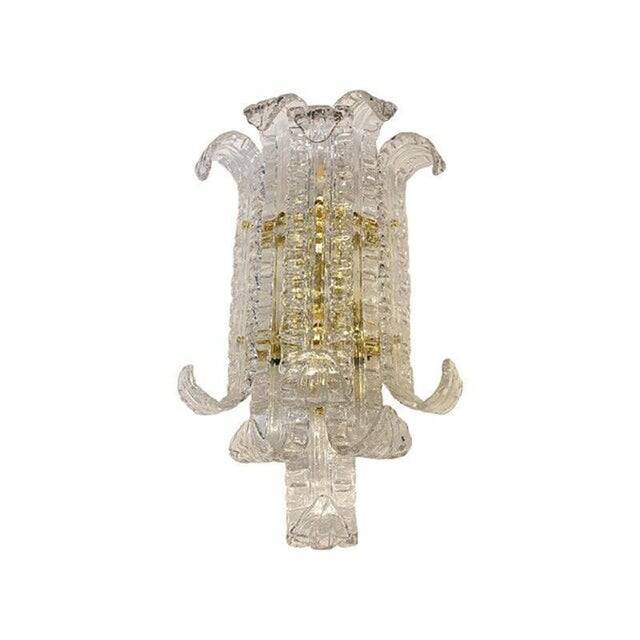 Transparent Lingue Murano Glass Wall Lamp by Simoeng