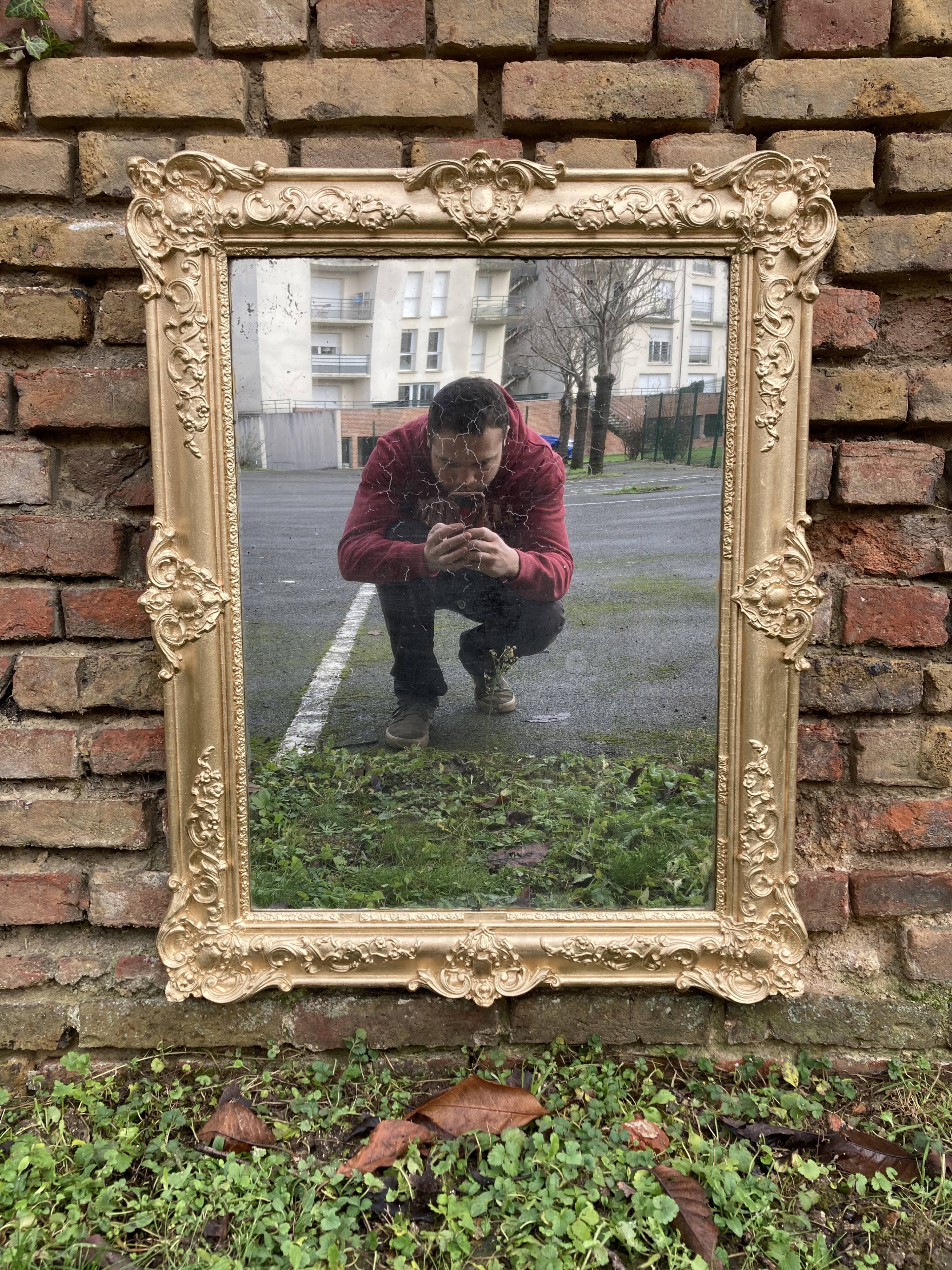Old mirror Louis XV style 86x69cm