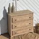 Antique chest of drawers in raw oak with 3 drawers - compass feet