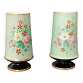 Pair of 19th Century Paris Porcelain Vases with Flower Decor