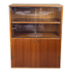 Teak furniture — sliding display cabinet + drop-down door