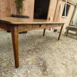 Large solid oak farmhouse table with two drawers 260 cm x 100 cm