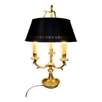 Lampe bouillotte à trois feux de lumière de style Empire