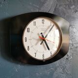 Vintage formica clock rectangular silent wall clock "Black star"