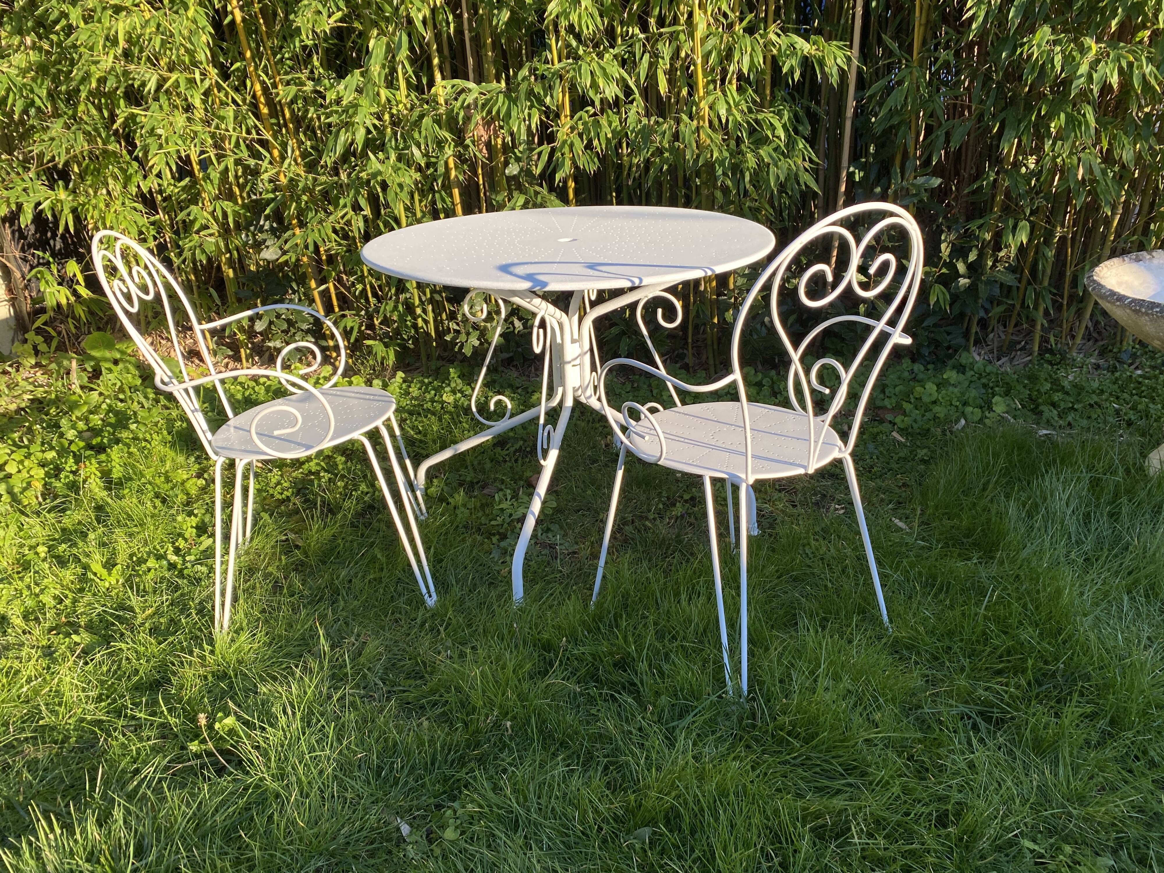 Wrought iron garden furniture