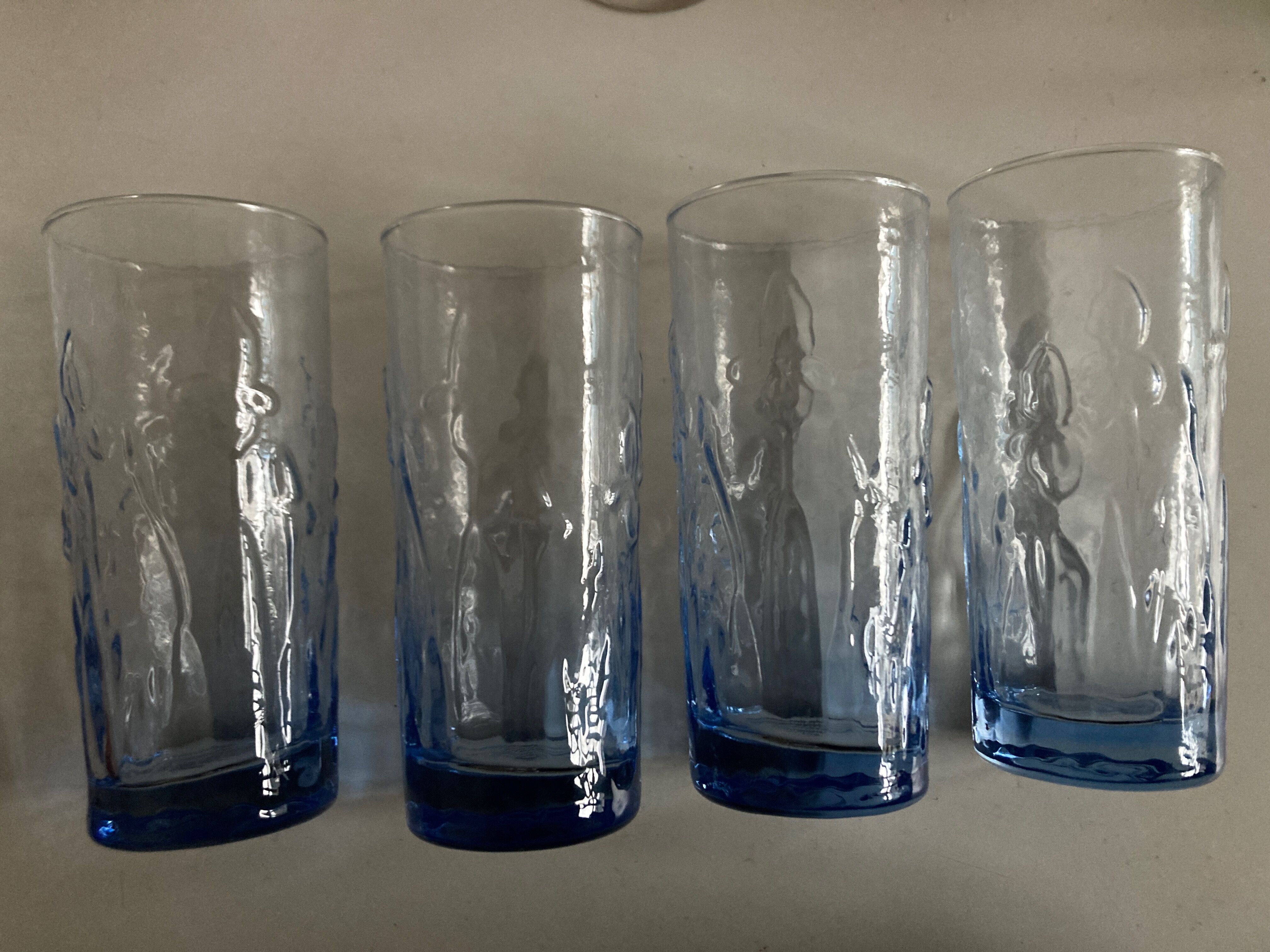 Produit BHV 4 verres hauts Iris 1960 bleu Ice