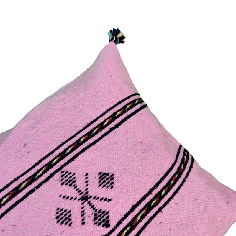 Berber cushion pink edged