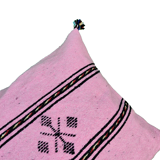Coussin berbère rose liséré